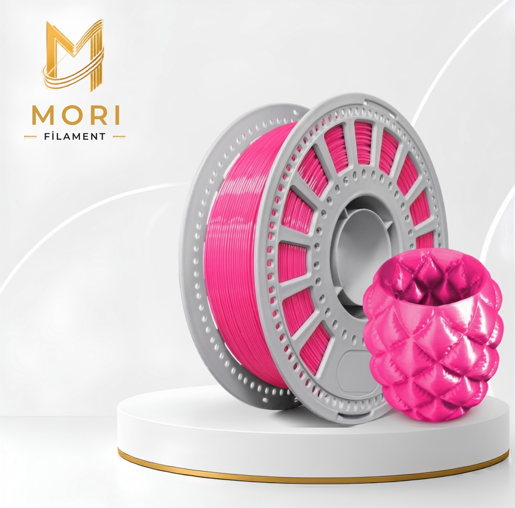 PLA Silk Floresan Gül Kırmızısı Filament 1.75mm 1kg